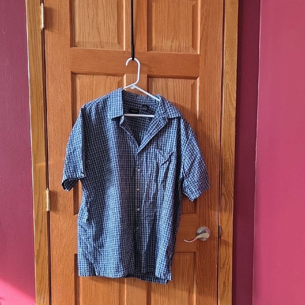 Van Heusen Navy Checkered Casual Shirt